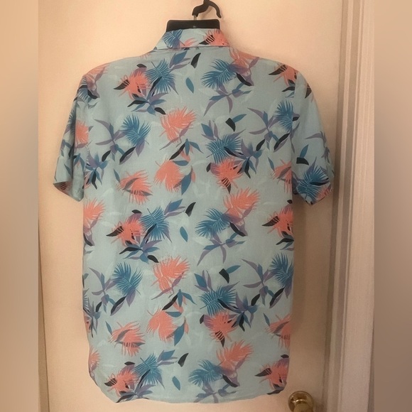 Volcom Blue and Pink Casual Button Down Shirt - Picture 2 of 4